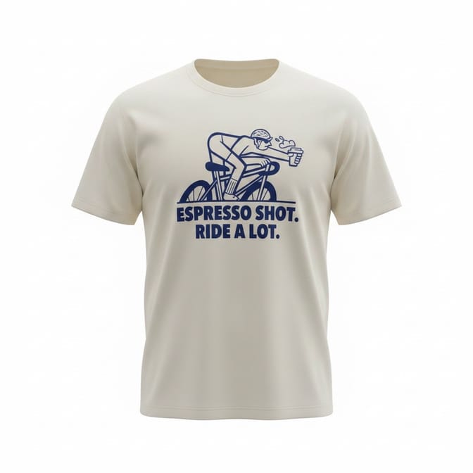 T-shirt Respirant Beige Espresso Shot-Ride A Lot