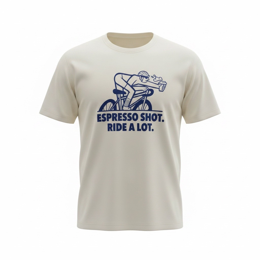 T-shirt Respirant Beige Espresso Shot-Ride A Lot