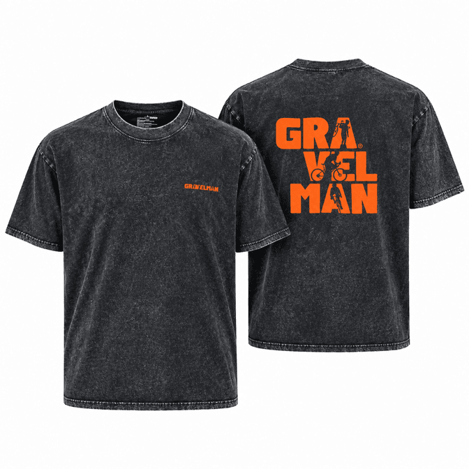 T-shirt Coupe Loose Noir GravelMan Series LogoOrange