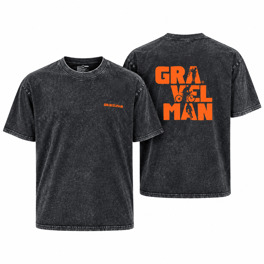 T-shirt Coupe Loose Noir GravelMan Series LogoOrange