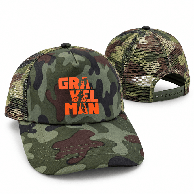 Casquette Trucker Camouflage GravelMan Logo Orange