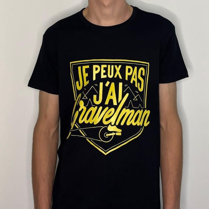 T-shirt Noir Je Peux Pas J'ai GravelMan