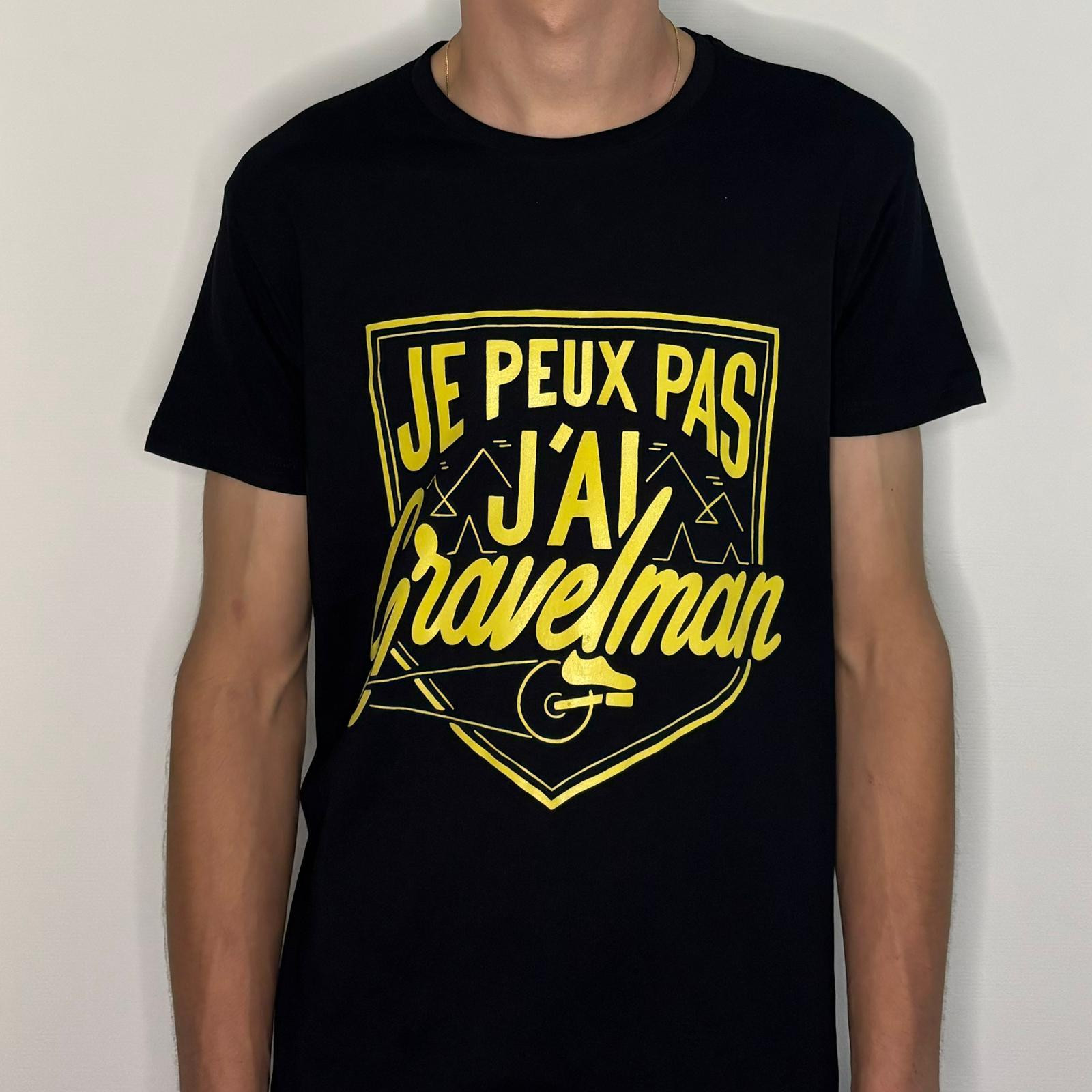 T-shirt Noir Je Peux Pas J'ai GravelMan