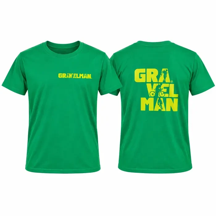 T-shirt Vert GravelMan Logo Jaune Fluo