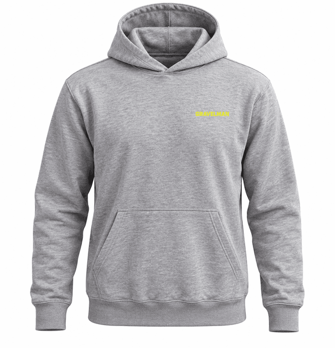 Hoodie GravelMan Serie Gris Logo Jaune