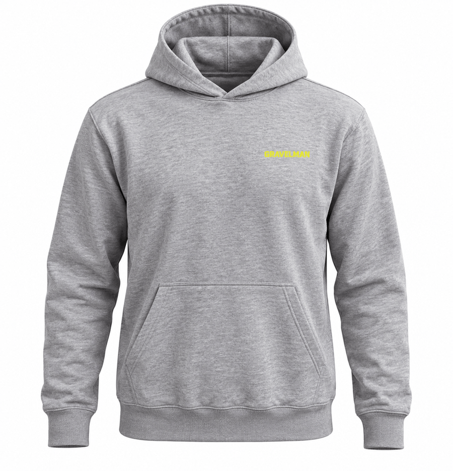 Hoodie GravelMan Serie Gris Logo Jaune