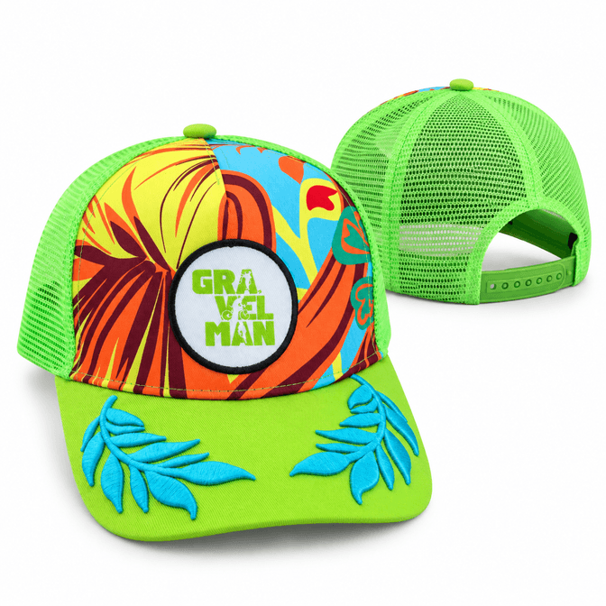 Casquette Trucker Tropicale GravelMan Patch Vert Fluo