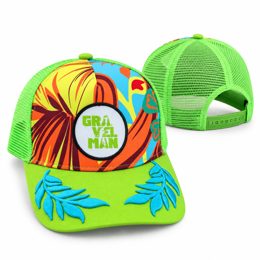 Casquette Trucker Tropicale GravelMan Patch Vert Fluo