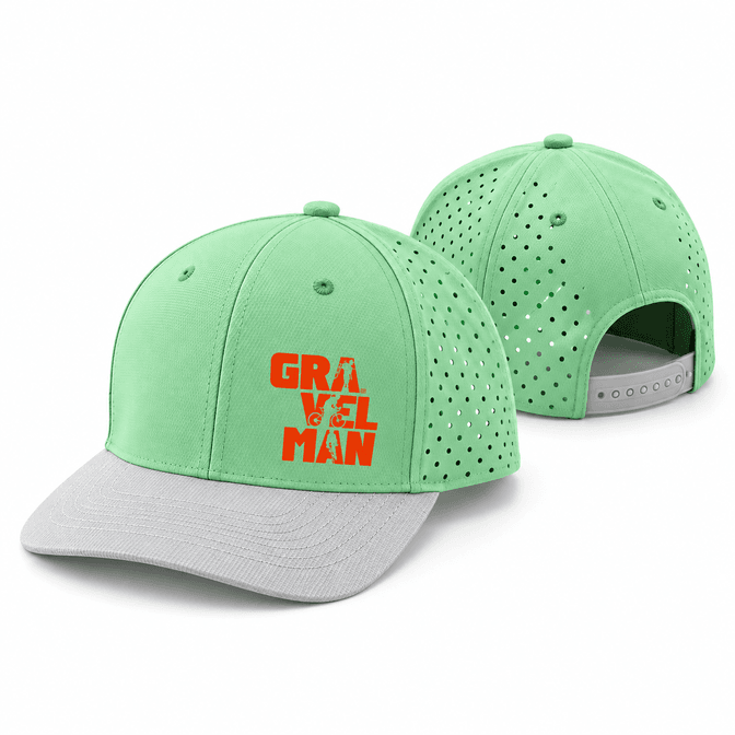 Casquette Vert Menthe Perforée GravelMan Logo Orange