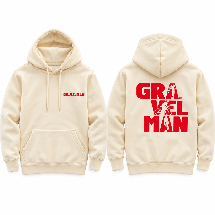 Hoodie Écru GravelMan Logo Rouge