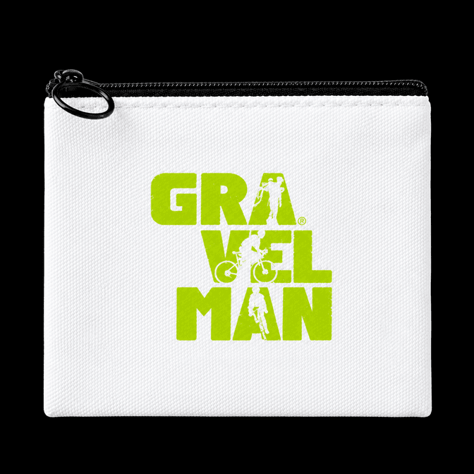 Petite Pochette Blanche GravelMan Logo Jaune