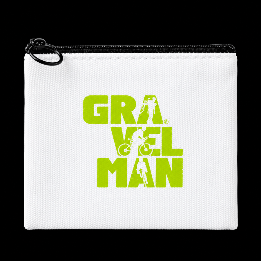 Petite Pochette Blanche GravelMan Logo Jaune