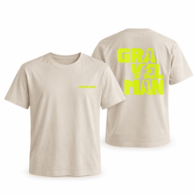T-shirt Sable GravelMan Logo Jaune Fluo