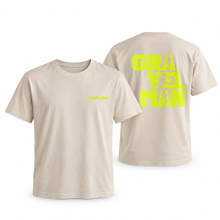 T-shirt Sable GravelMan Logo Jaune Fluo