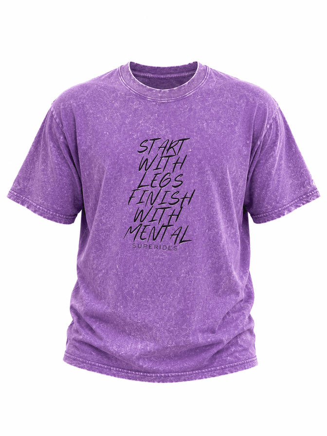 T-shirt Coupe Loose Violet / Start With Legs Finish With Mental