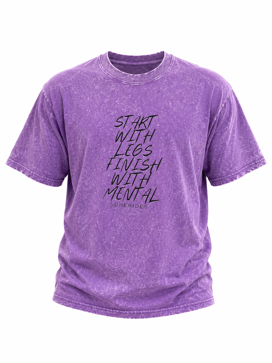 T-shirt Coupe Loose Violet / Start With Legs Finish With Mental