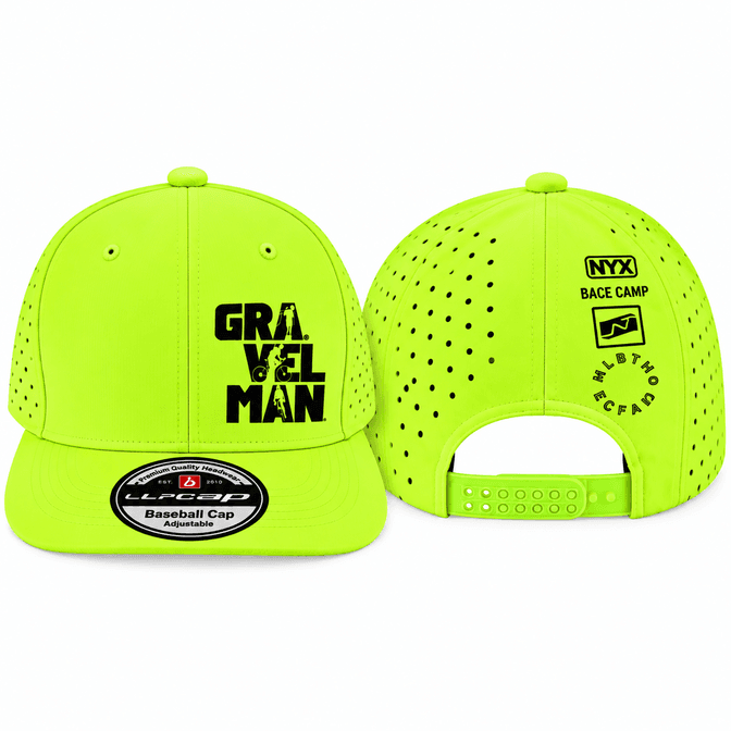 Casquette Baseball Jaune Fluo GravelMan Logo Noir
