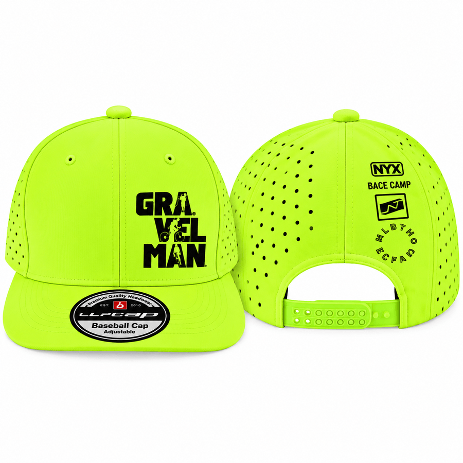 Casquette Baseball Jaune Fluo GravelMan Logo Noir