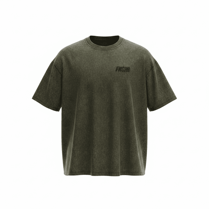 T-shirt Coupe Loose Kaki Chiné FNSHR