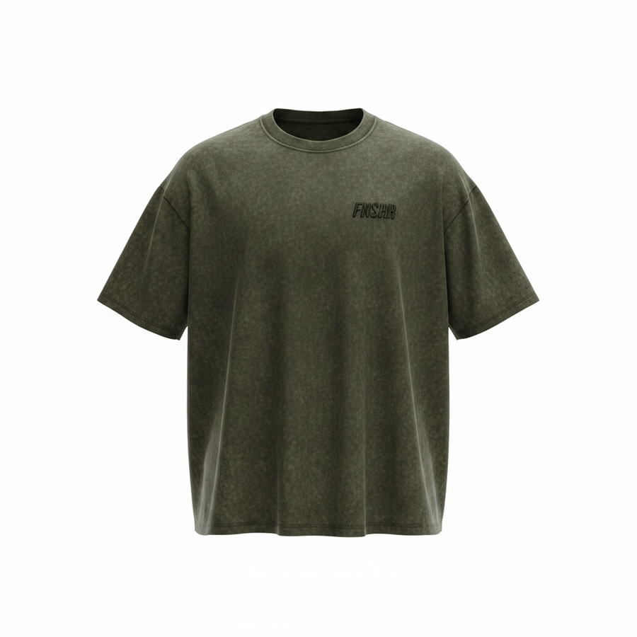 T-shirt Coupe Loose Kaki Chiné FNSHR