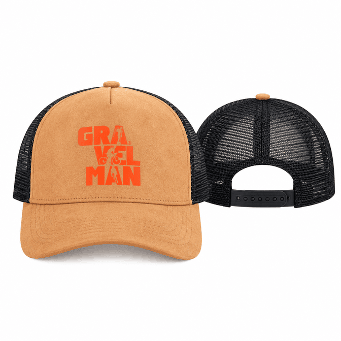 Casquette Trucker Camel GravelMan Logo Orange