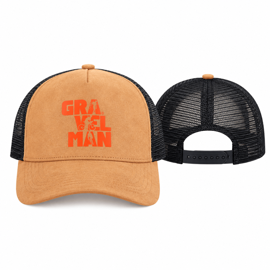 Casquette Trucker Camel GravelMan Logo Orange
