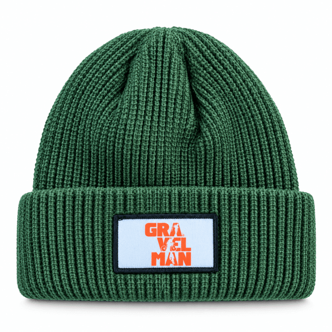 Bonnet Vert GravelMan Patch Blanc Logo Orange