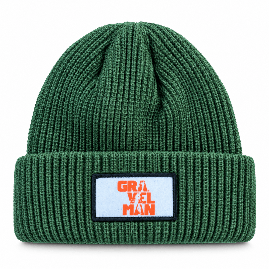 Bonnet Vert GravelMan Patch Blanc Logo Orange