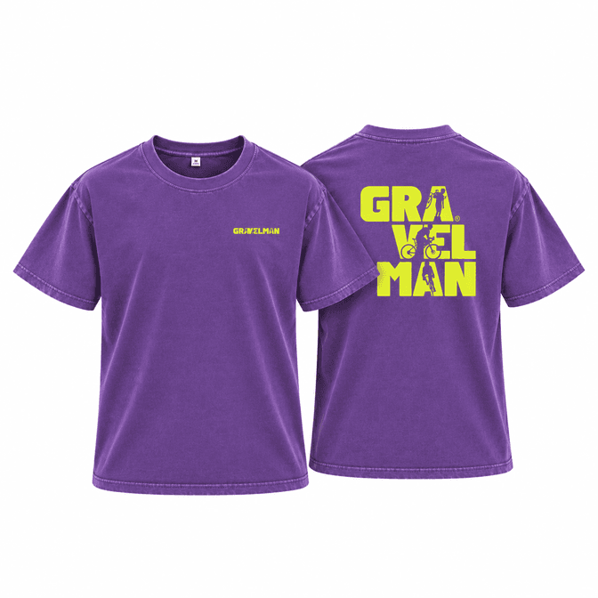 T-shirt Coupe Loose Violet GravelMan Logo Jaune