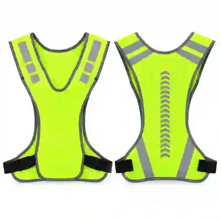 Gilet de Sécurité Réfléchissant Jaune Fluo Chevrons