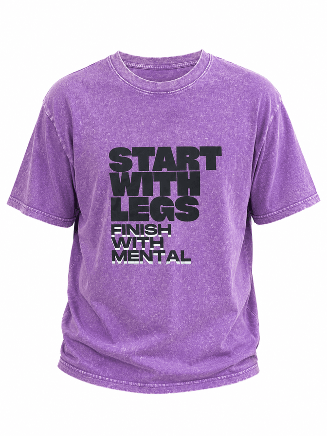 T-shirt Coupe Loose Violet / Start With Legs Finish With Mental