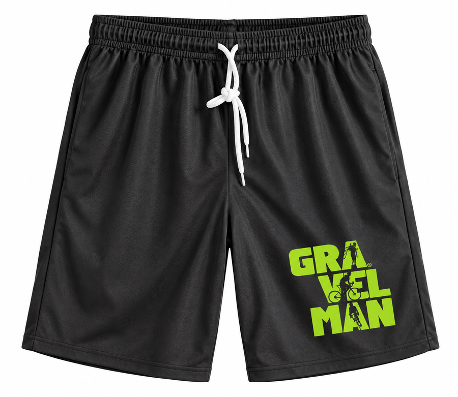 Short Technique Noir GravelMan Logo Jaune
