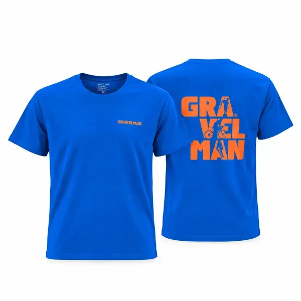 T-shirt Bleu Roi GravelMan Logo Orange