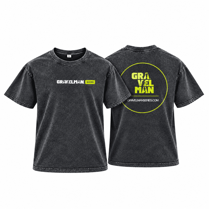 T-shirt Coupe Loose Noir GravelMan Series Logo Jaune