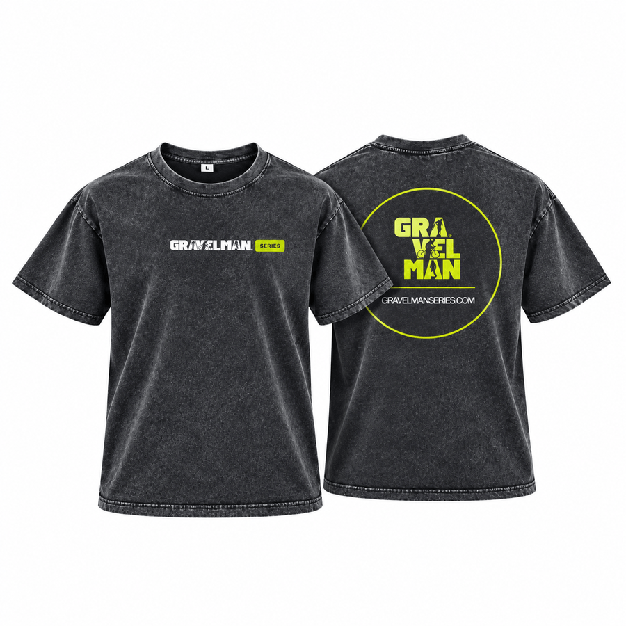 T-shirt Coupe Loose Noir GravelMan Series Logo Jaune