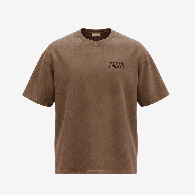 T-shirt Coupe Loose Marron Chiné FNSHR